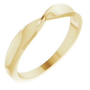 14K Yellow Gold Polished 3 Mm Polished Twisted Stackable Ring Size 7