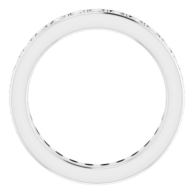 14K White Gold Round 2 Mm Vs, F+ Polished 7/8 Ctw Lab-Grown Diamond Eternity Band, Size 6