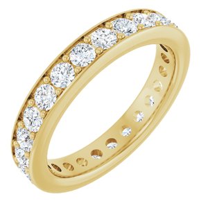 14K Yellow Gold Round 2.5 Mm F+ Vs 1 3/8 Ctw Lab-Grown Diamond Eternity Band Size 5.5
