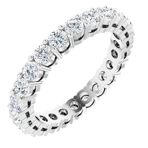 14K White Gold Round 2.5 Mm F+ Vs 1 3/8 Ctw Lab-Grown Diamond Eternity Band Size 5.5