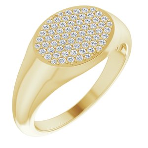 14K Yellow Gold Round 1 Mm Gh I1 1/3 Ctw Natural Diamond Pave Ring Size 7
