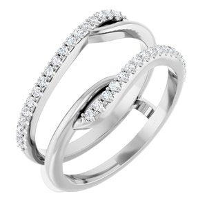 14K White Gold Lab-Grown Diamond Round 1.2 Mm Polished 1/4 Ctw Lab Grown Diamond Ring Guard Size 7