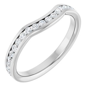 14K White Gold Lab-Grown Diamond Round 1.5 Mm Polished 1/3 Ctw Lab-Grown Diamond Contour Band Size 7