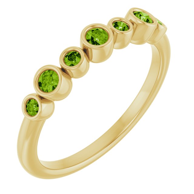 14K Yellow Or White Gold Round 2.25 Mm Polished Natural Gemstone Ring, Size: 7