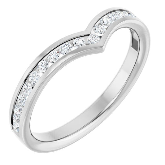 14K White Gold Round 1.5 Mm Polished 1/4 Ctw Natural Diamond Band, Size 7