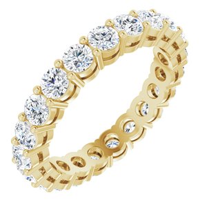 14K Yellow Gold Round 3 Mm Gh Si2-Si3 2 Ctw Natural Diamond Eternity Band Size 5.5