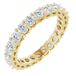 14K Yellow Gold Round 2.8 Mm Gh Si2-Si3 1 3/4 Ctw Natural Diamond Eternity Band Size 6