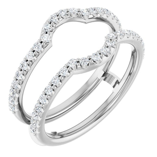 Platinum Round 8.2 Mm Vs, F+ Polished 3/8 Ctw Lab-Grown Diamond Ring Guard