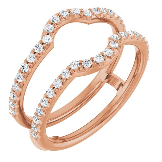 14K Rose Gold Round 8.2 Mm Si2-Si3, Gh Polished 3/8 Ctw Natural Diamond Ring Guard