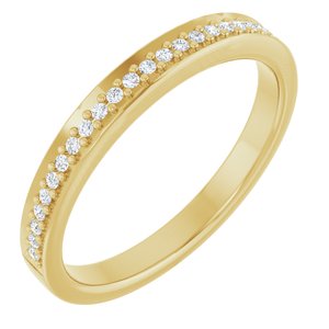 14K Yellow Gold Round 1 Mm 1/8 Ctw Natural Diamond Anniversary Band Size 7