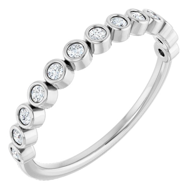 14K Yellow Or White Gold Round Polished Lab-Grown Diamond Anniversary Band, Size 7