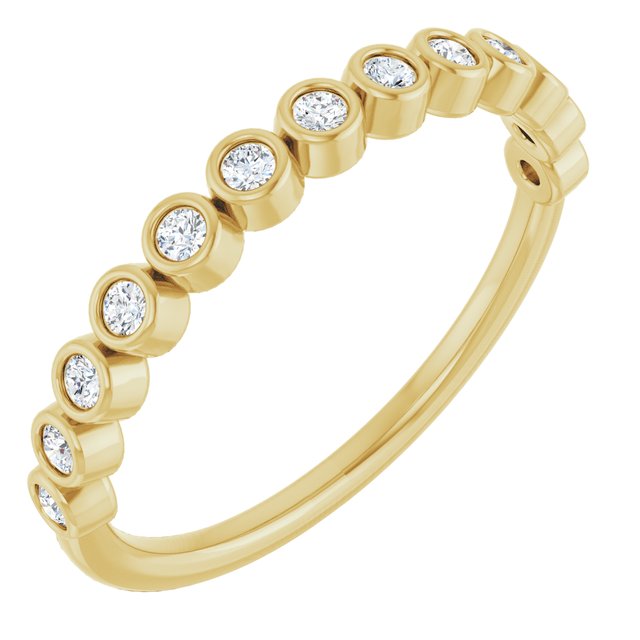 14K Yellow Or White Gold Round Polished Lab-Grown Diamond Anniversary Band, Size 7