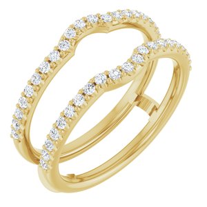14K Yellow Gold Set Natural Diamond Round 6.5 Mm Si2-Si3, Gh :: 1/3 Ctw Polished 1/3 Ctw Natural Diamond Ring Guard Size 7