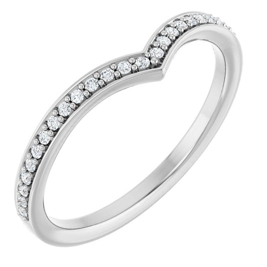 14K White Or Rose Gold Round 1 Mm Polished 1/8 Ctw Lab-Grown Diamond Band, Size 7