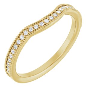 14K Yellow Gold Round 1 Mm 1/6 Ctw Lab-Grown Diamond  Contour Band Size 7