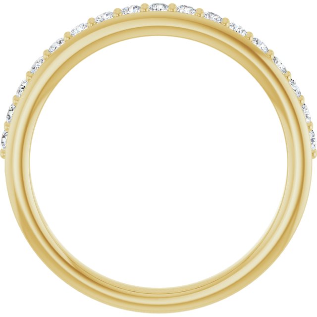 14K Yellow Gold Round 1.7 Mm Polished 1/3 Ctw Natural Diamond Anniversary Band, Size 7