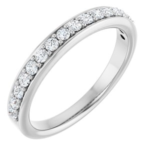14K White Gold Lab-Grown Diamond Round 1.7 Mm Polished 1/3 Ctw Lab-Grown Diamond Anniversary Band Size 7