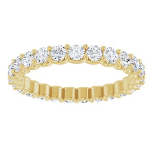 14K Yellow Gold Round 2.5 Mm G-H Si2-Si3 1 1/2 Ctw Natural Diamond Eternity Band Size 7
