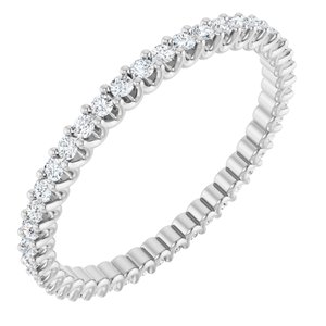 14K White Gold Round 2.5 Mm G-H Si2-Si3 1 1/2 Ctw Natural Diamond Eternity Band Size 7
