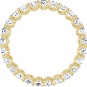 14K Yellow Gold Round 2.5 Mm G-H Si2-Si3 1 1/2 Ctw Natural Diamond Eternity Band Size 7