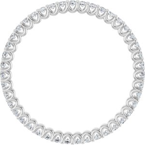 14K White Gold Round 2.5 Mm G-H Si2-Si3 1 1/2 Ctw Natural Diamond Eternity Band Size 7