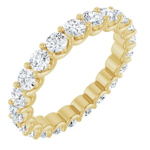 14K Yellow Gold Round 3 Mm G-H Si2-Si3 1 7/8 Ctw Natural Diamond Eternity Band Size 7