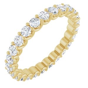 14K Yellow Gold Round 2.5 Mm G-H Si2-Si3 1 1/2 Ctw Natural Diamond Eternity Band Size 7