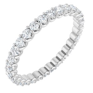 14K White Gold Round 2 Mm G-H Si2-Si3 3/4 Ctw Natural Diamond Eternity Band Size 4.5