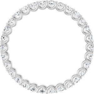 14K White Gold Round 2 Mm G-H Si2-Si3 3/4 Ctw Natural Diamond Eternity Band Size 4.5