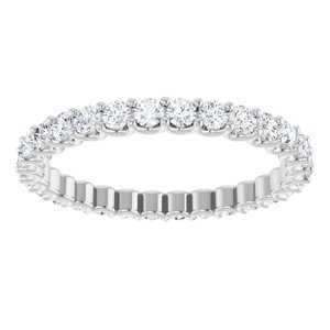14K White Gold Round 2 Mm G-H Si2-Si3 3/4 Ctw Natural Diamond Eternity Band Size 4.5
