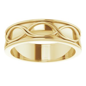 14K Yellow Gold Infinity-Inspired Band Size 9.5