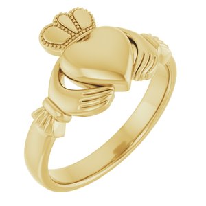 18K Yellow Or White Gold 8.5 mm Claddagh Band