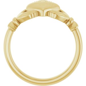 18K Yellow Or White Gold 8.5 mm Claddagh Band