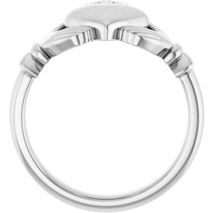 14K Yellow Or White Or Rose Gold Or Sterling Silver Or Platinum Claddagh Band