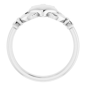Sterling Silver 8.5 Mm Polished Claddagh Band Size 10