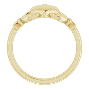 14K Yellow Gold 8.5 Mm Polished Claddagh Band Size 12