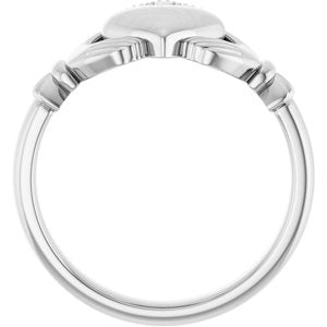 14K Yellow Or White Or Rose Gold Or Sterling Silver Or Platinum Claddagh Band