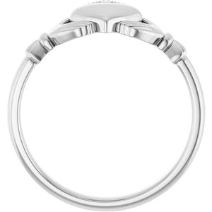 14K Yellow Or White Or Rose Gold Or Sterling Silver Or Platinum Claddagh Band