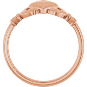 14K Yellow Or White Or Rose Gold Or Sterling Silver Or Platinum Claddagh Band