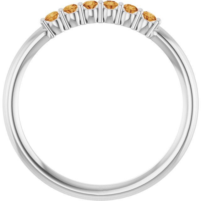 14K Yellow Or White Gold Round 1.75 Mm Polished Natural Gemstone Stackable Ring, Size: 7