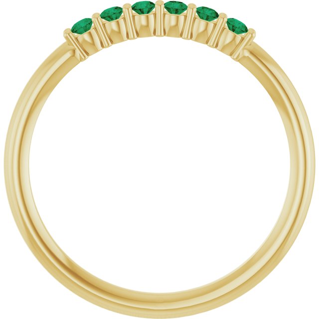 14K Yellow Or White Gold Round 1.75 Mm Polished Natural Gemstone Stackable Ring, Size: 7