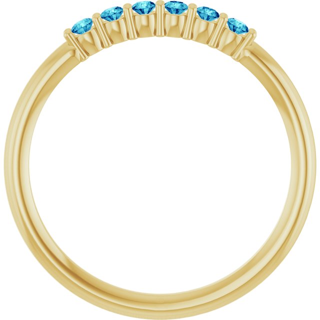 14K Yellow Or White Gold Round 1.75 Mm Polished Natural Gemstone Stackable Ring, Size: 7