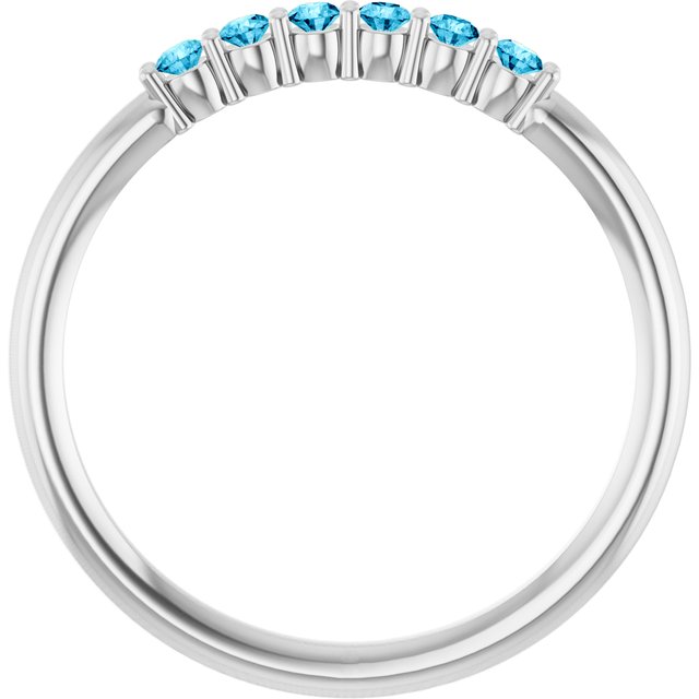 14K Yellow Or White Gold Round 1.75 Mm Polished Natural Gemstone Stackable Ring, Size: 7