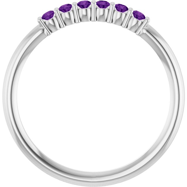 14K Yellow Or White Gold Round 1.75 Mm Polished Natural Gemstone Stackable Ring, Size: 7