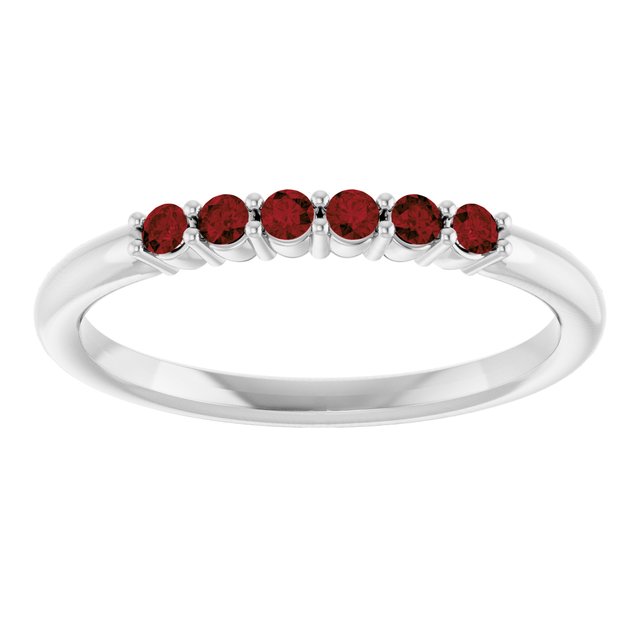 14K Yellow Or White Gold Round 1.75 Mm Polished Natural Gemstone Stackable Ring, Size: 7