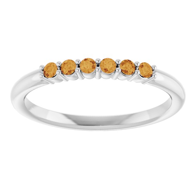 14K Yellow Or White Gold Round 1.75 Mm Polished Natural Gemstone Stackable Ring, Size: 7