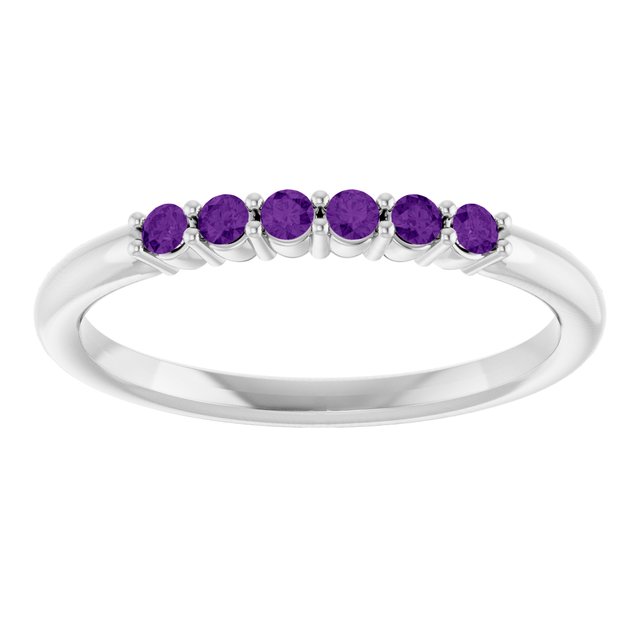 14K Yellow Or White Gold Round 1.75 Mm Polished Natural Gemstone Stackable Ring, Size: 7