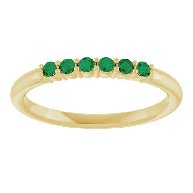 14K Yellow Or White Gold Round 1.75 Mm Polished Natural Gemstone Stackable Ring, Size: 7