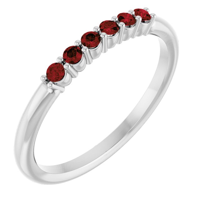 14K Yellow Or White Gold Round 1.75 Mm Polished Natural Gemstone Stackable Ring, Size: 7