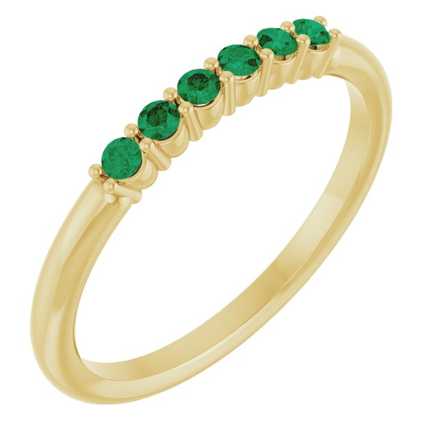 14K Yellow Or White Gold Round 1.75 Mm Polished Natural Gemstone Stackable Ring, Size: 7